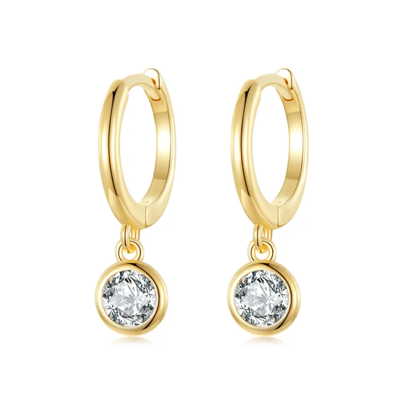 (image for) Pandora Style Circle Zirconia Hoop Earrings - SCE830-B - Product Image
