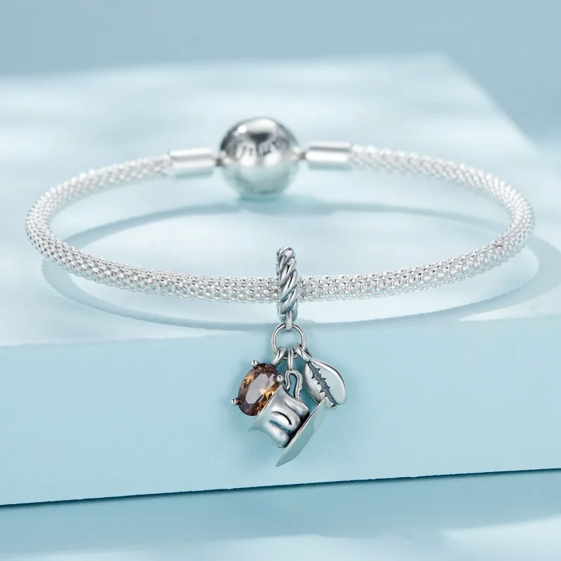(image for) Pandora Style Coffee Dangle - SCC2467 - View 3