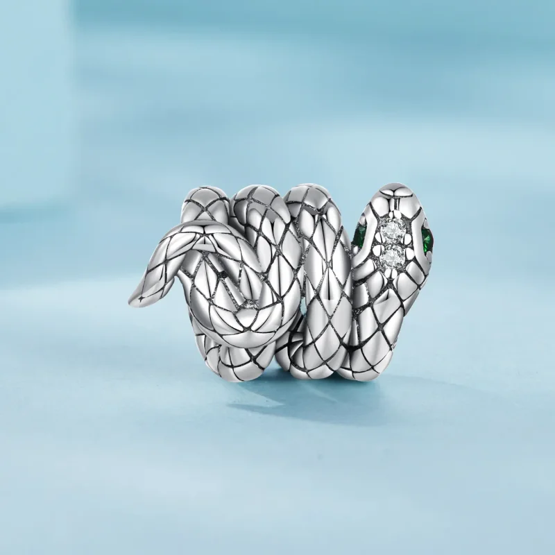(image for) Pandora Style Coiled Spirit Snake Charm - SCC2549! - View 2