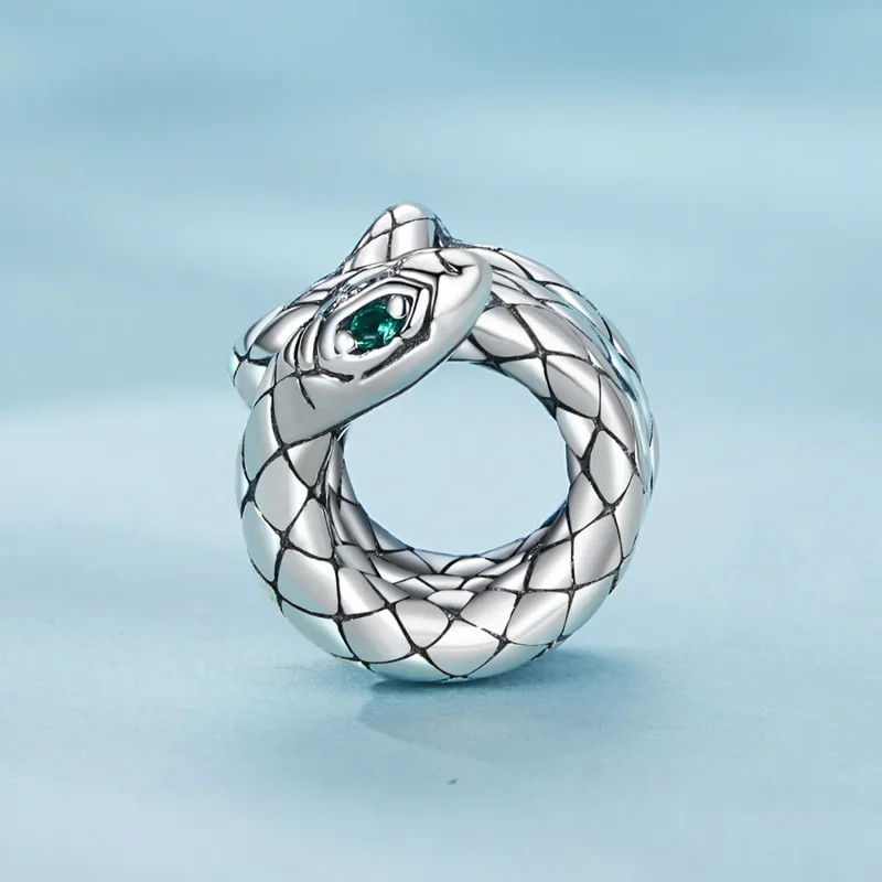 (image for) Pandora Style Coiled Spirit Snake Charm - SCC2549! - View 3