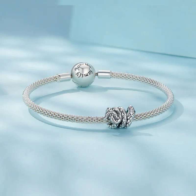 (image for) Pandora Style Coiled Spirit Snake Charm - SCC2549! - View 5