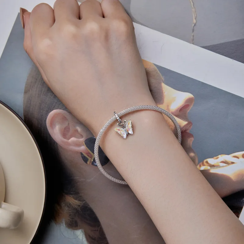 (image for) Pandora Style Colorful Aurora Butterfly Dangle - SCC2305-CF - View 5