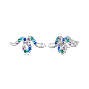 (image for) Pandora Style Colorful Snake Studs Earrings - SCE1633