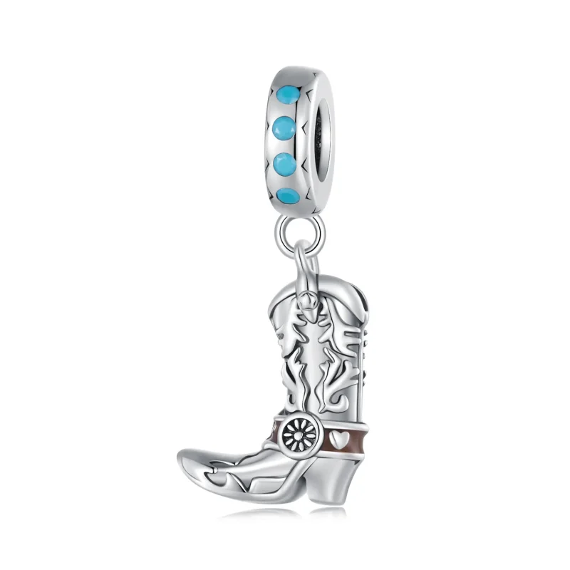 (image for) Pandora Style Cowboy Leather Boots Dangle - SCC2566 - Product Image