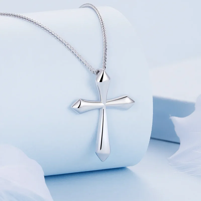 (image for) Pandora Style Cross Chopin Necklace - BSN304 - View 2