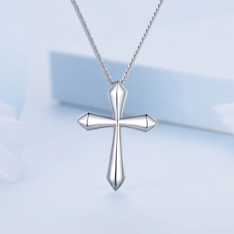 (image for) Pandora Style Cross Chopin Necklace - BSN304 - View 3