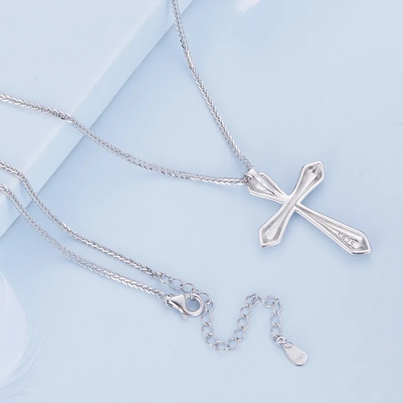 (image for) Pandora Style Cross Chopin Necklace - BSN304 - View 4