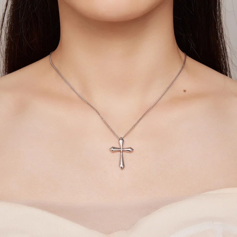 (image for) Pandora Style Cross Chopin Necklace - BSN304 - View 5