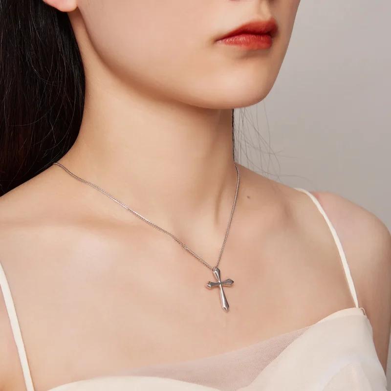 (image for) Pandora Style Cross Chopin Necklace - BSN304 - View 6