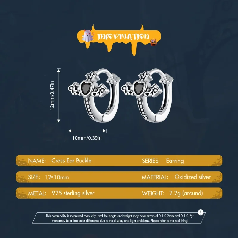 (image for) Pandora Style Cross Hoop Earrings - SCE1642 - View 5