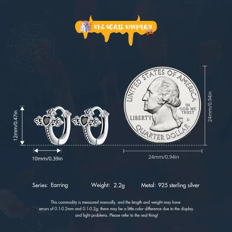 (image for) Pandora Style Cross Hoop Earrings - SCE1642 - View 6