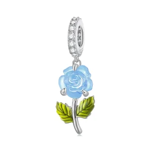 (image for) Pandora-style Crystal Rose Dangle - BSC824-BU