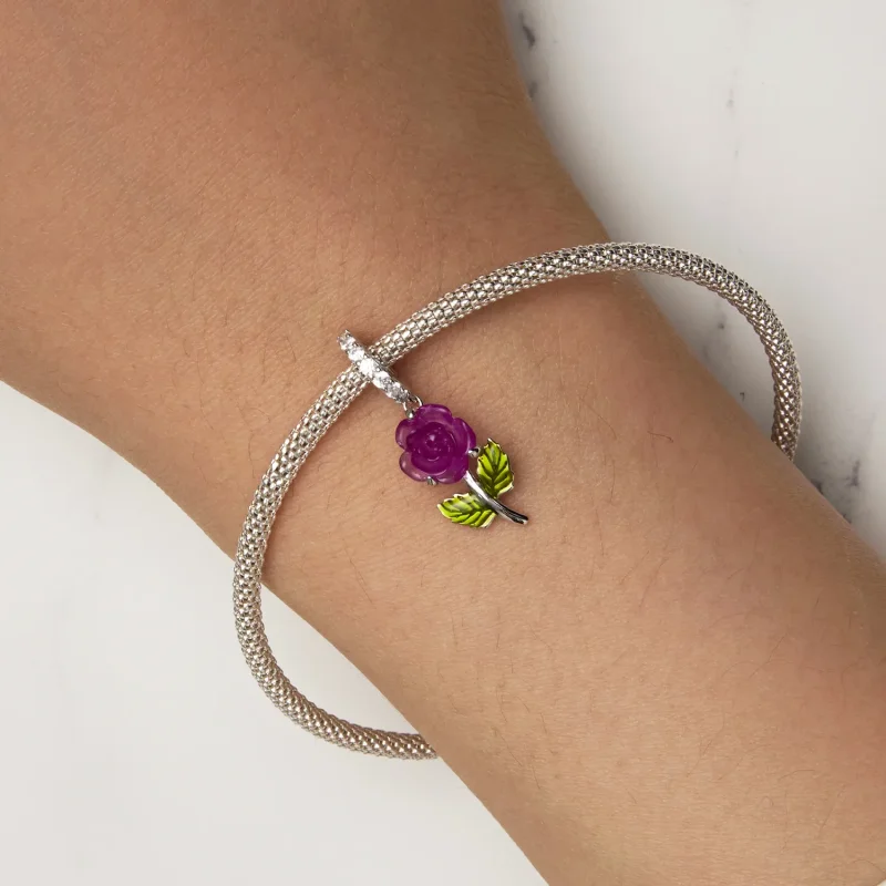 (image for) Pandora Style Crystal Rose Dangle - BSC824-VT - View 6