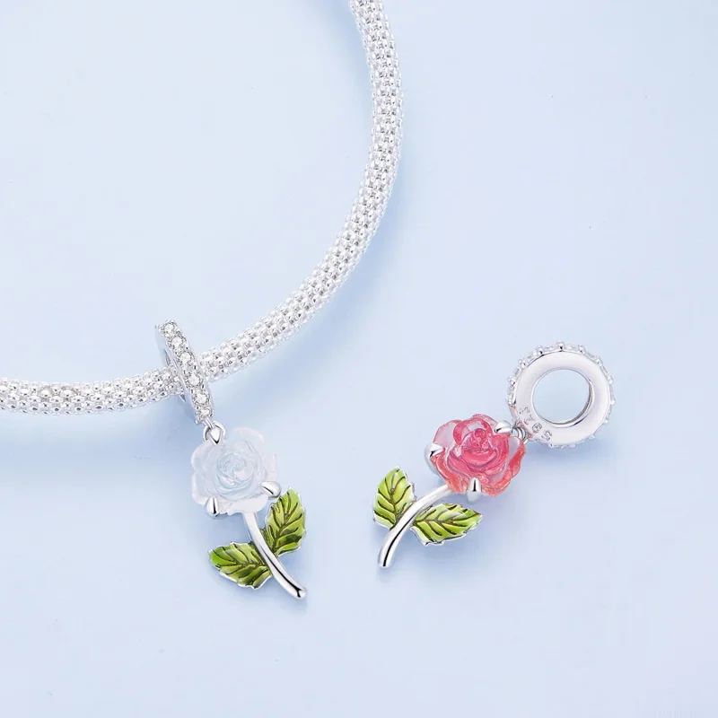 (image for) Pandora Style Crystal Rose Dangle - BSC824 - View 4