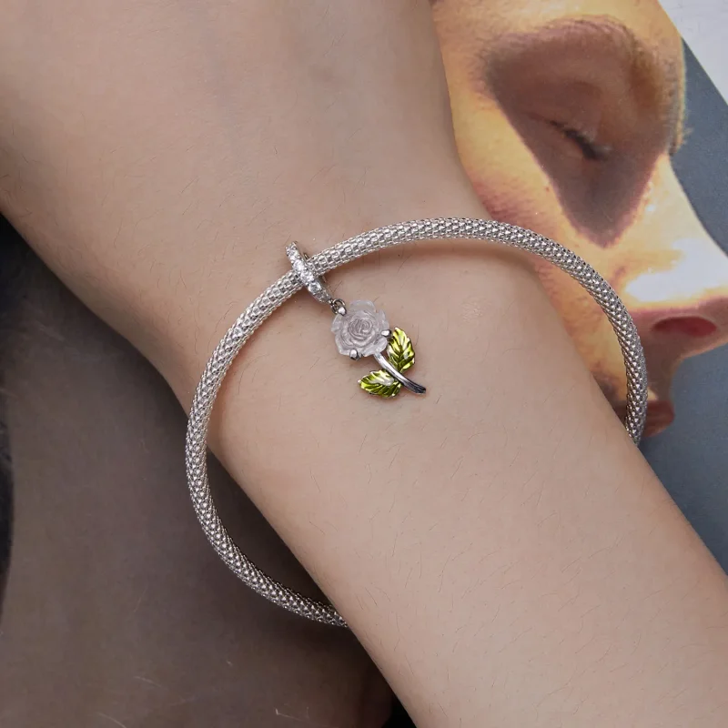 (image for) Pandora Style Crystal Rose Dangle - BSC824 - View 5