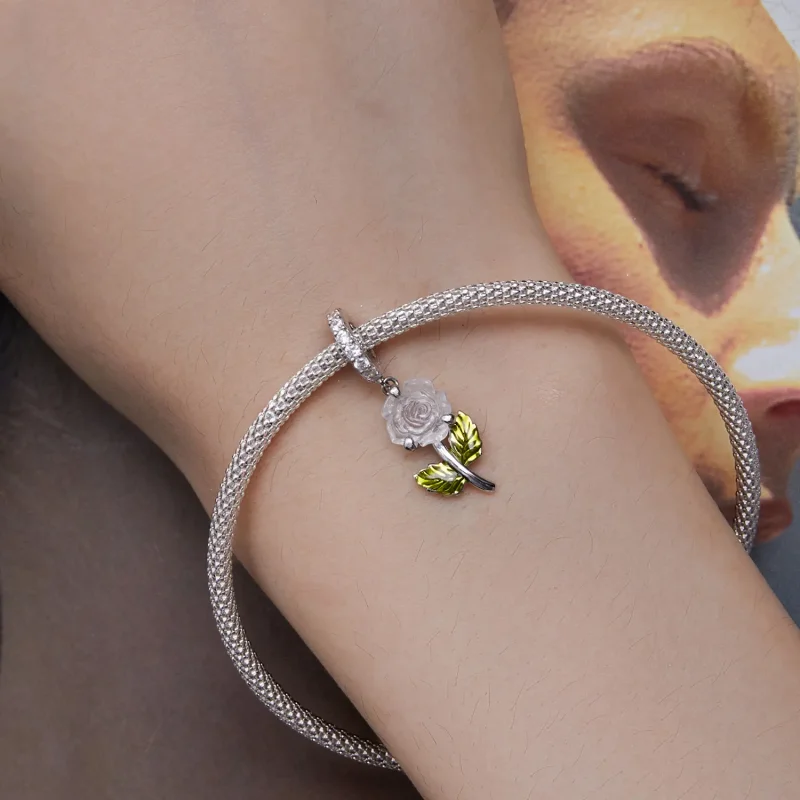 (image for) Pandora Style Crystal Rose Dangle - BSC824 - View 6