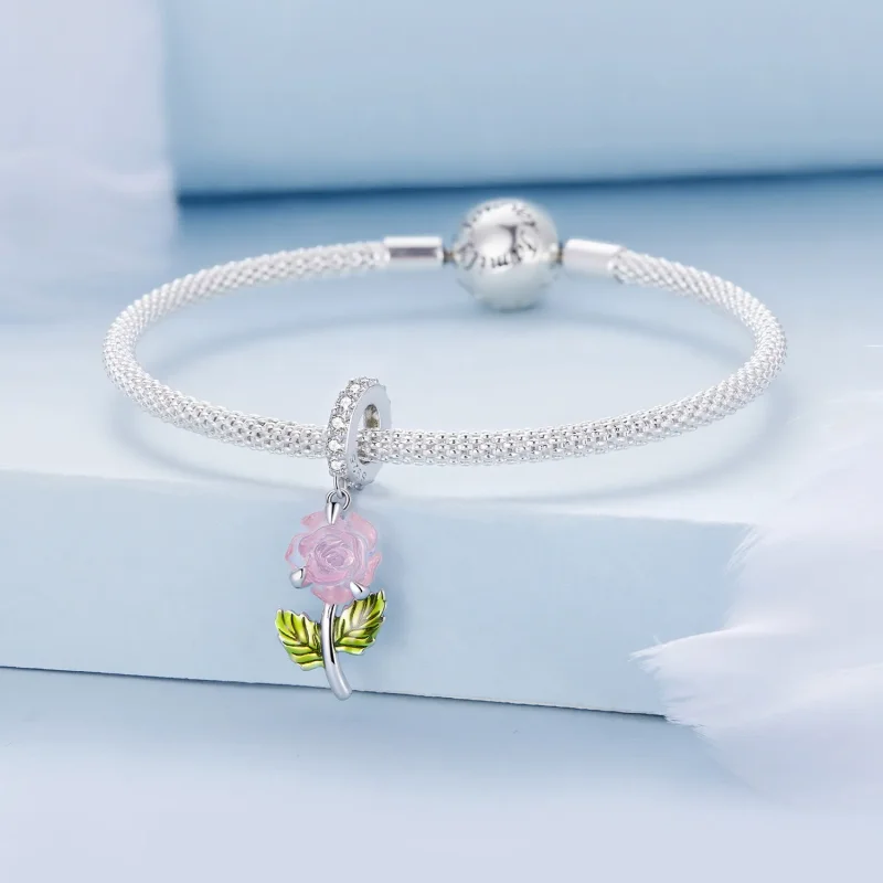 (image for) Pandora Style Crystal Rose Dangle - BSC824 - View 7