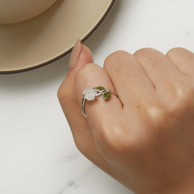 (image for) Pandora Style Crystal Rose Open Ring - BSR472-PKE - View 10