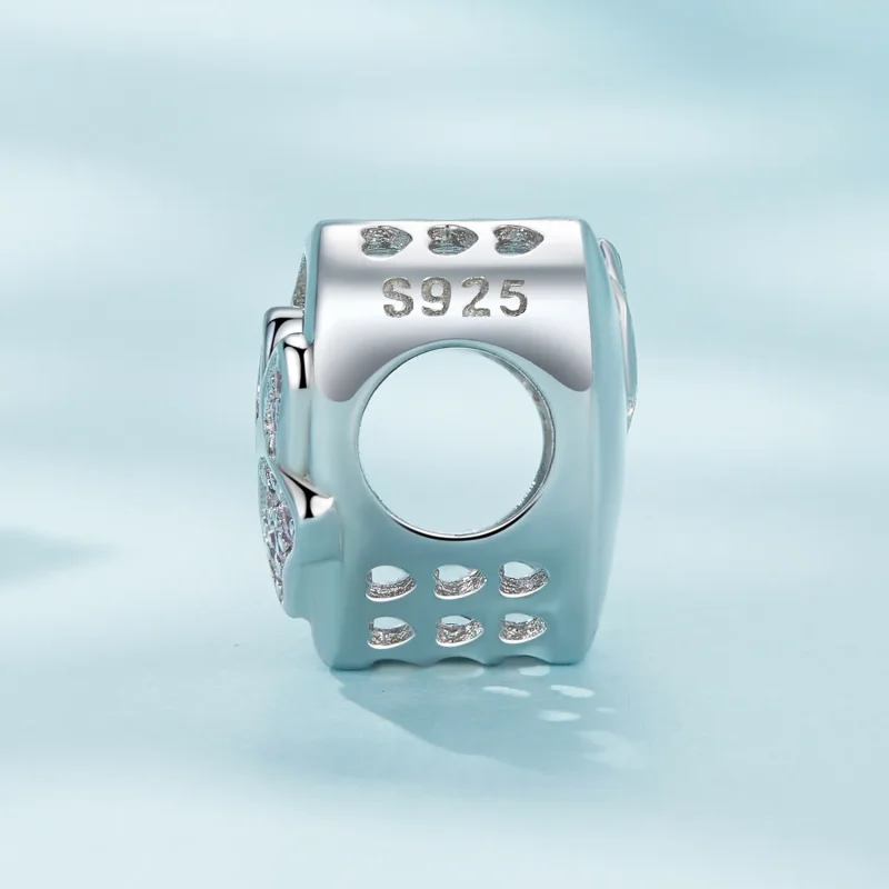 (image for) Pandora Style Cute Pet Paw Prints Can Be Engraved Charm - SCC1191-A - View 3