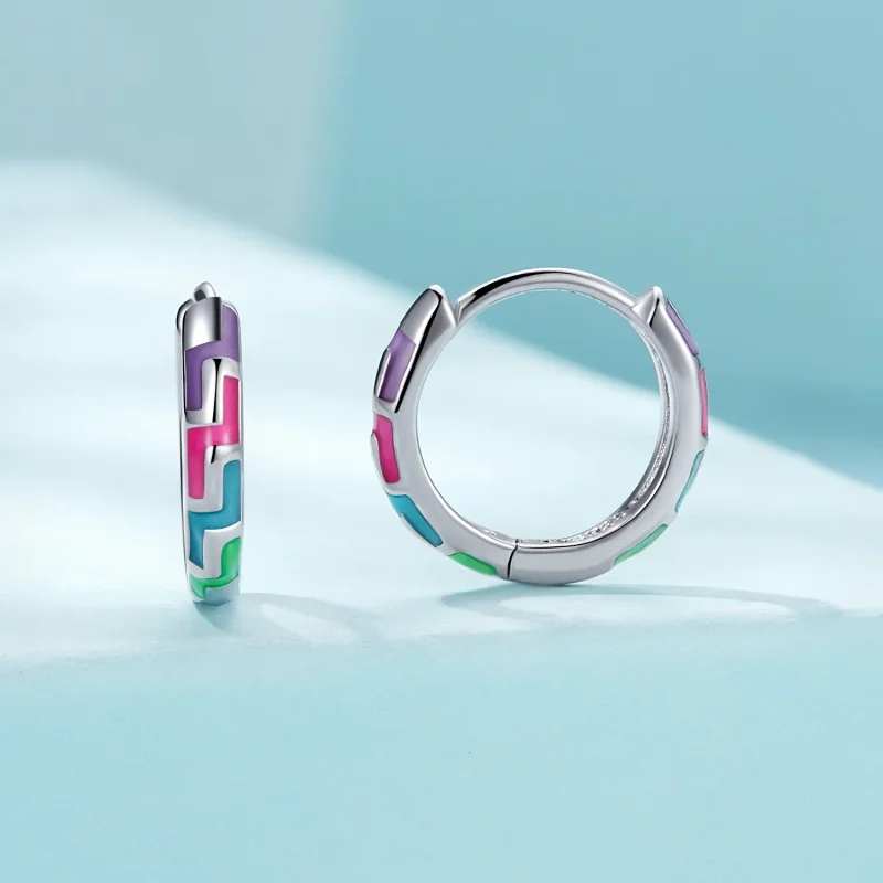 (image for) Pandora Style Cyber Luminous Hoop Earrings - SCE1645 - View 2