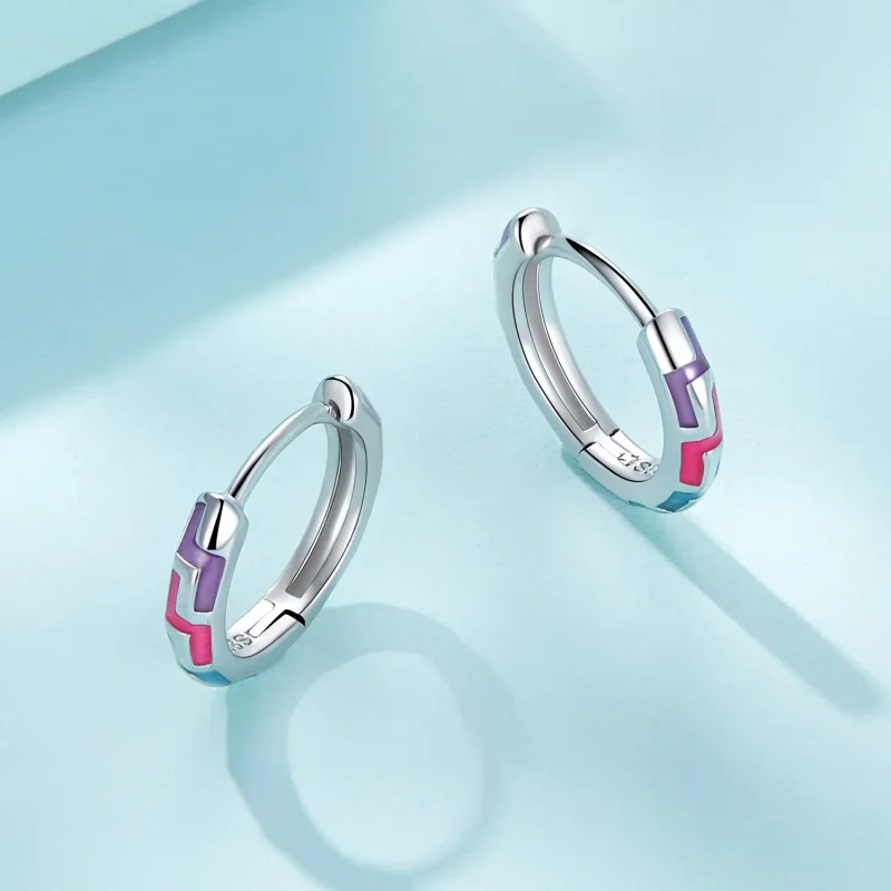 (image for) Pandora Style Cyber Luminous Hoop Earrings - SCE1645 - View 3