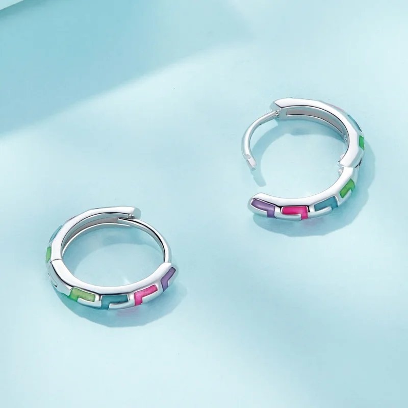 (image for) Pandora Style Cyber Luminous Hoop Earrings - SCE1645 - View 4