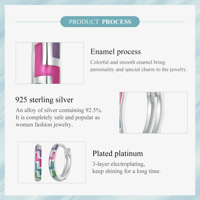 (image for) Pandora Style Cyber Luminous Hoop Earrings - SCE1645 - View 7