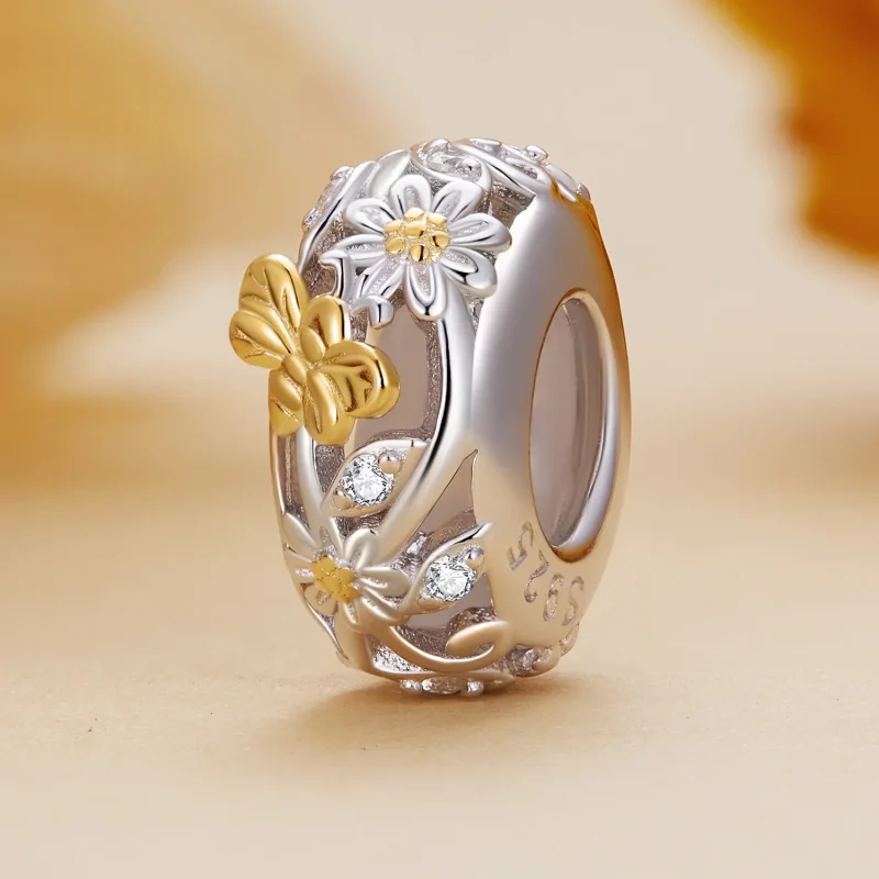 (image for) Pandora Style Daisy Bee Silicone Spacer - BSC819 - View 2