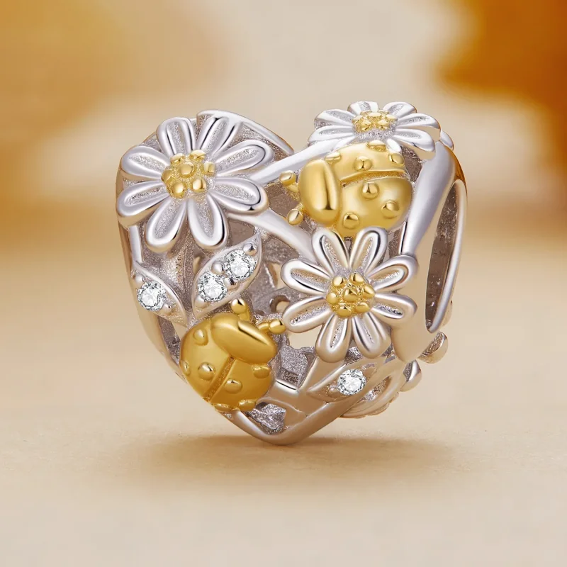 (image for) Pandora Style Daisy Ladybug Charm - BSC817! - View 2