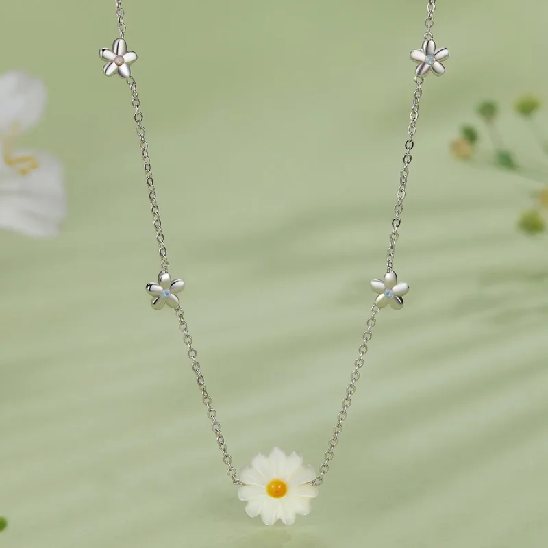 (image for) Pandora Style Daisy Necklace - SCN494 - View 2