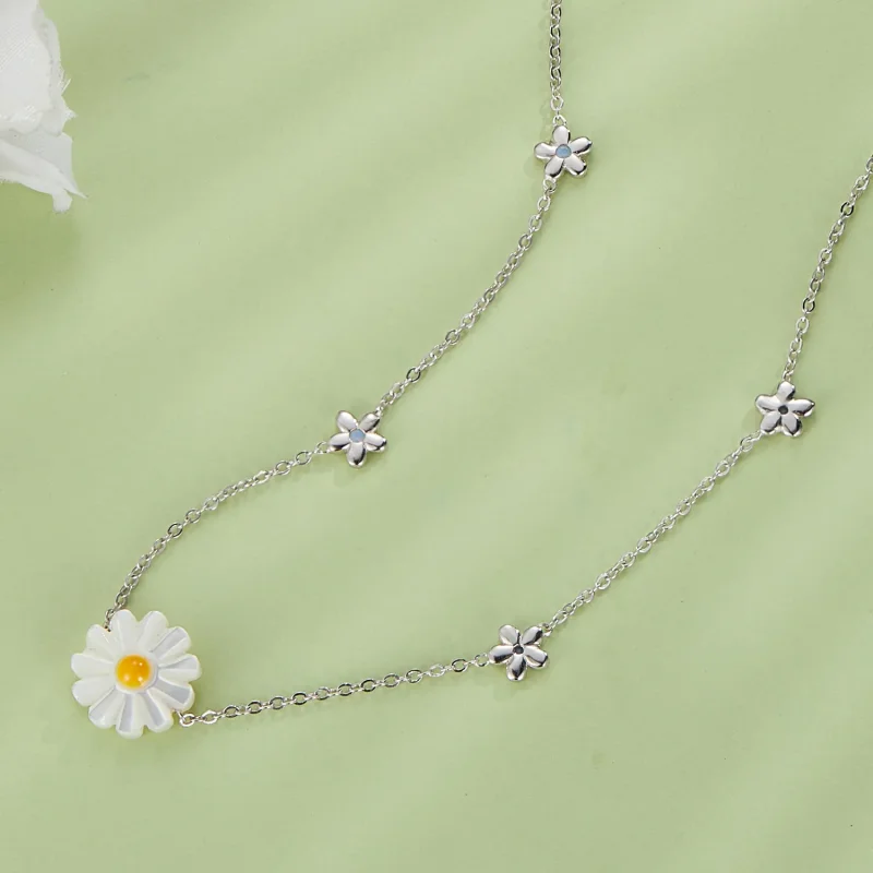 (image for) Pandora Style Daisy Necklace - SCN494 - View 3