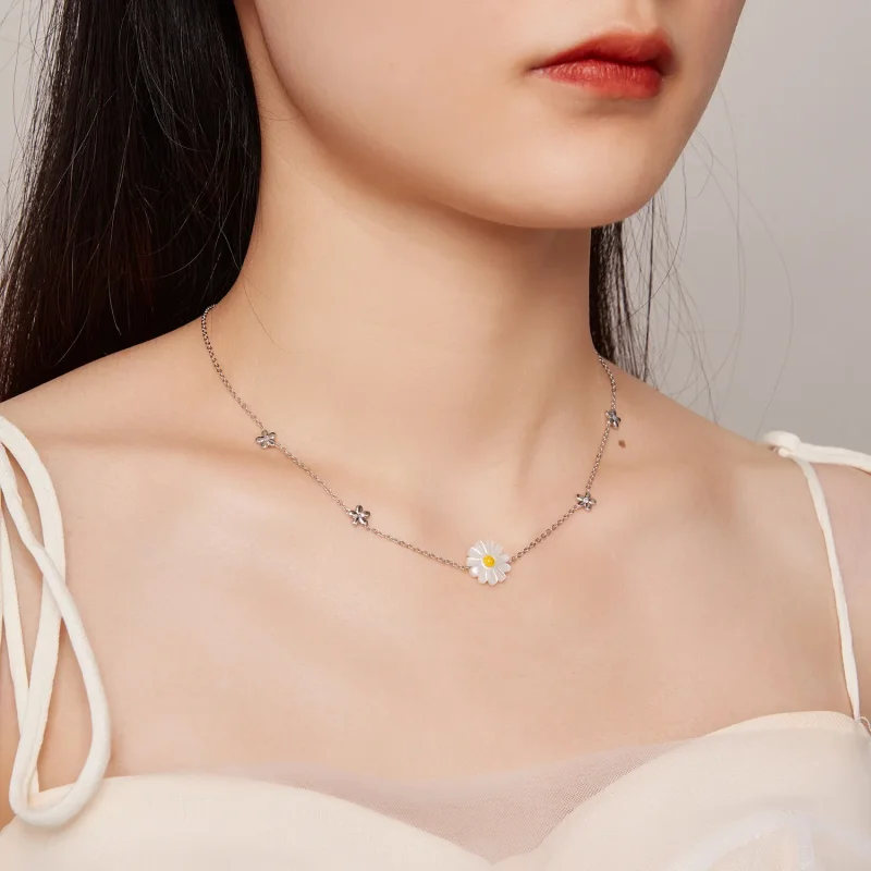 (image for) Pandora Style Daisy Necklace - SCN494 - View 7