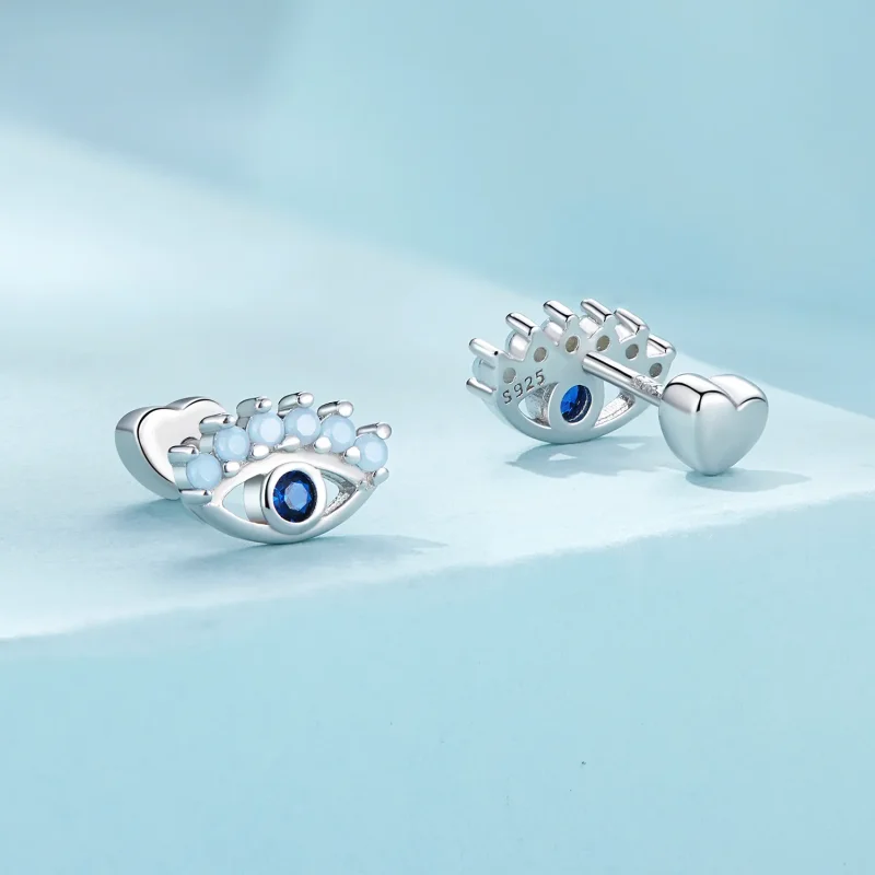 (image for) Pandora Style Devil Eyes Two-Wear Studs Earrings - SCE1581 - View 2
