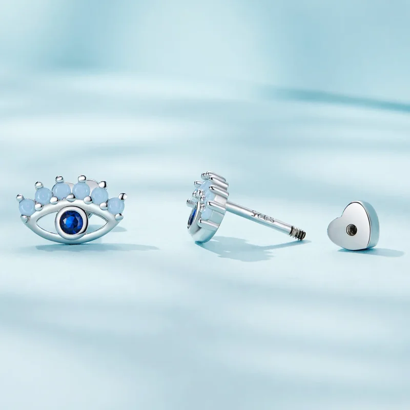 (image for) Pandora Style Devil Eyes Two-Wear Studs Earrings - SCE1581 - View 3