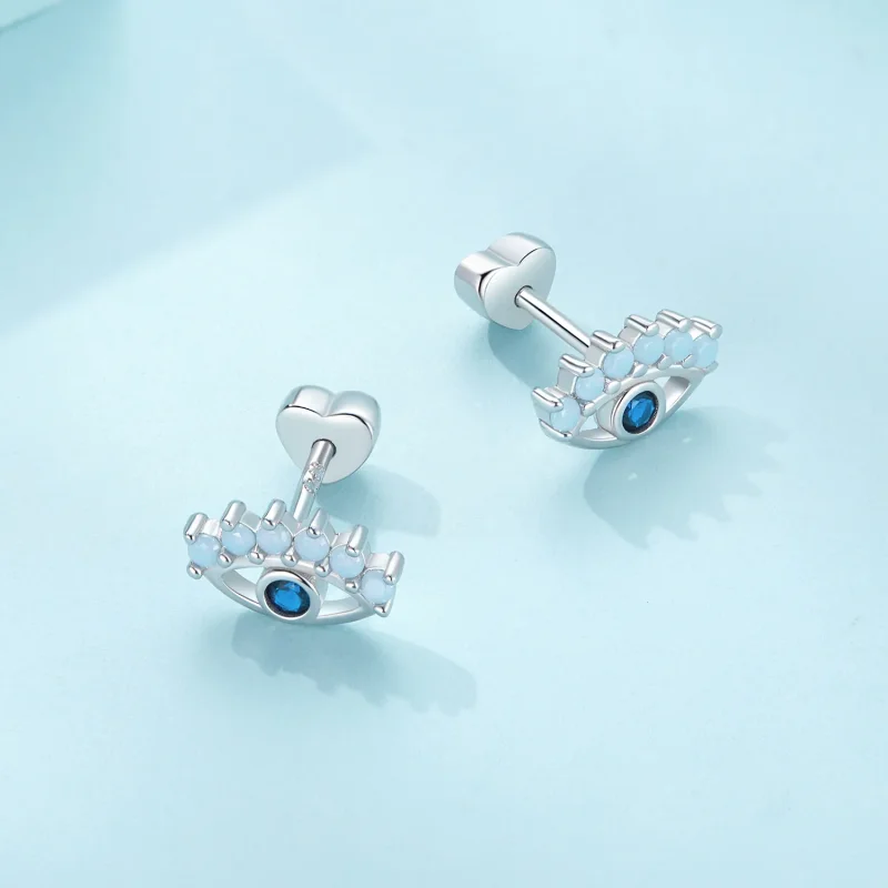 (image for) Pandora Style Devil Eyes Two-Wear Studs Earrings - SCE1581 - View 4