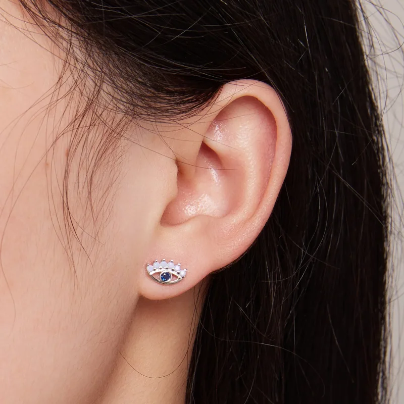 (image for) Pandora Style Devil Eyes Two-Wear Studs Earrings - SCE1581 - View 5