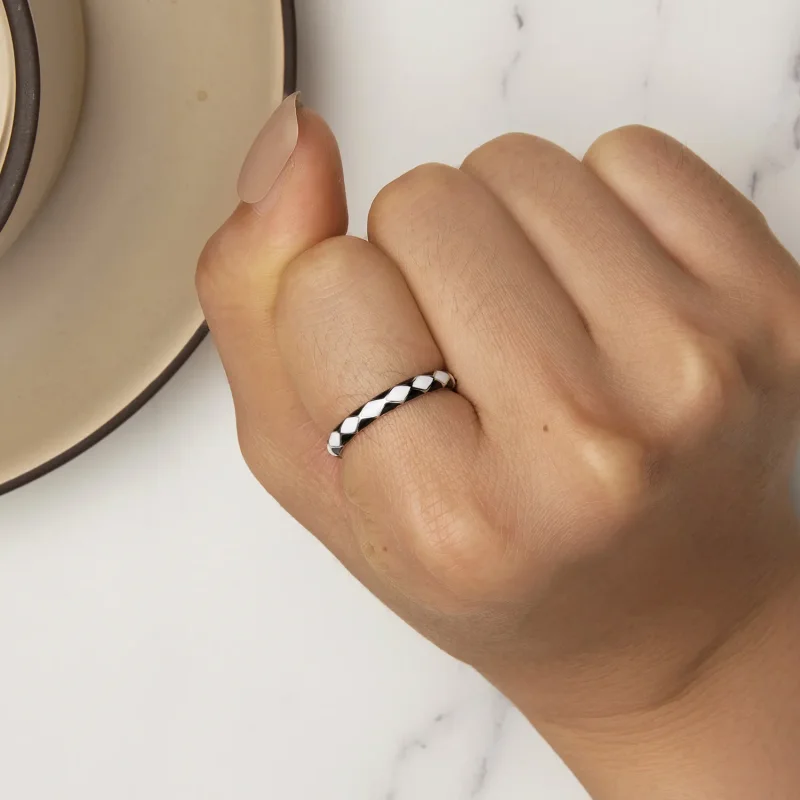 (image for) Pandora Style Diamond Pattern Ring - SCR943 - View 6