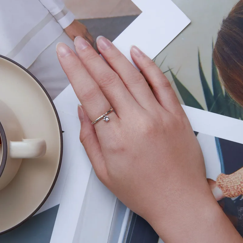 (image for) Pandora Style Dog Paw Ring - SCR892 - View 6