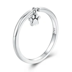 (image for) Pandora Style Dog Paw Ring - SCR892