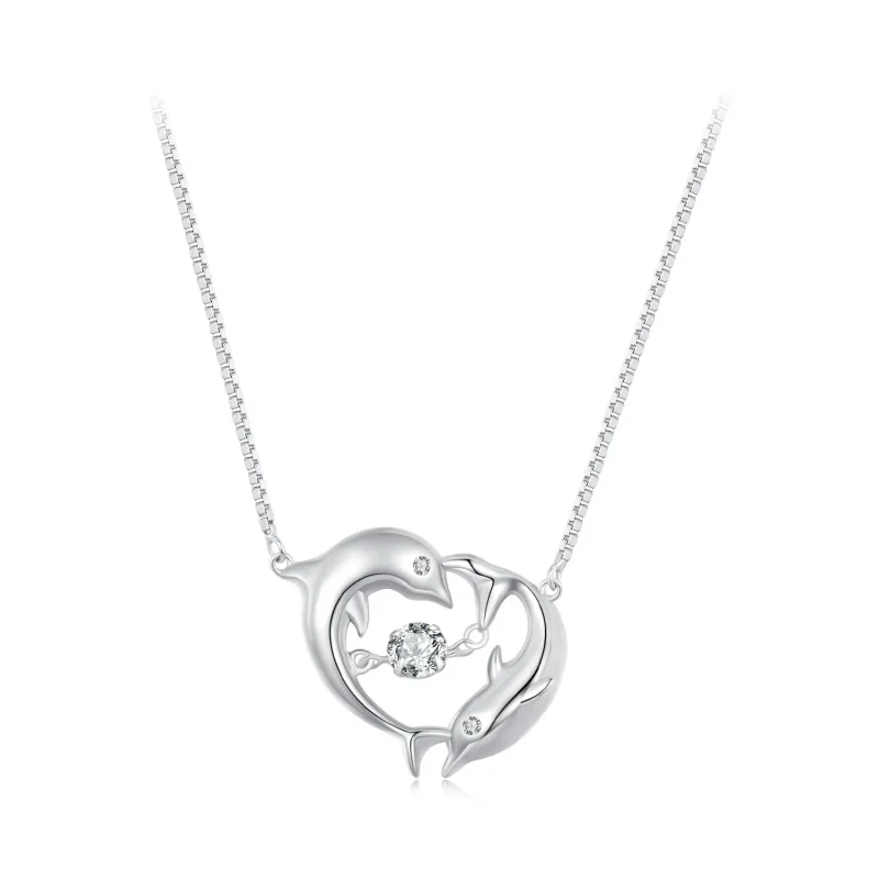 (image for) Pandora Style Dolphin Smart Necklace - BSN340 - Product Image