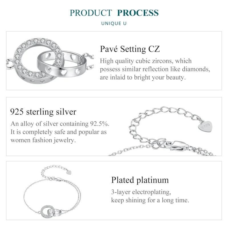 (image for) Pandora Style Double Chain Bracelet - BSB151 - View 5