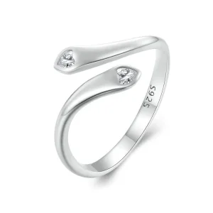 (image for) Pandora Style Double Heart Open Ring - SCR946-E