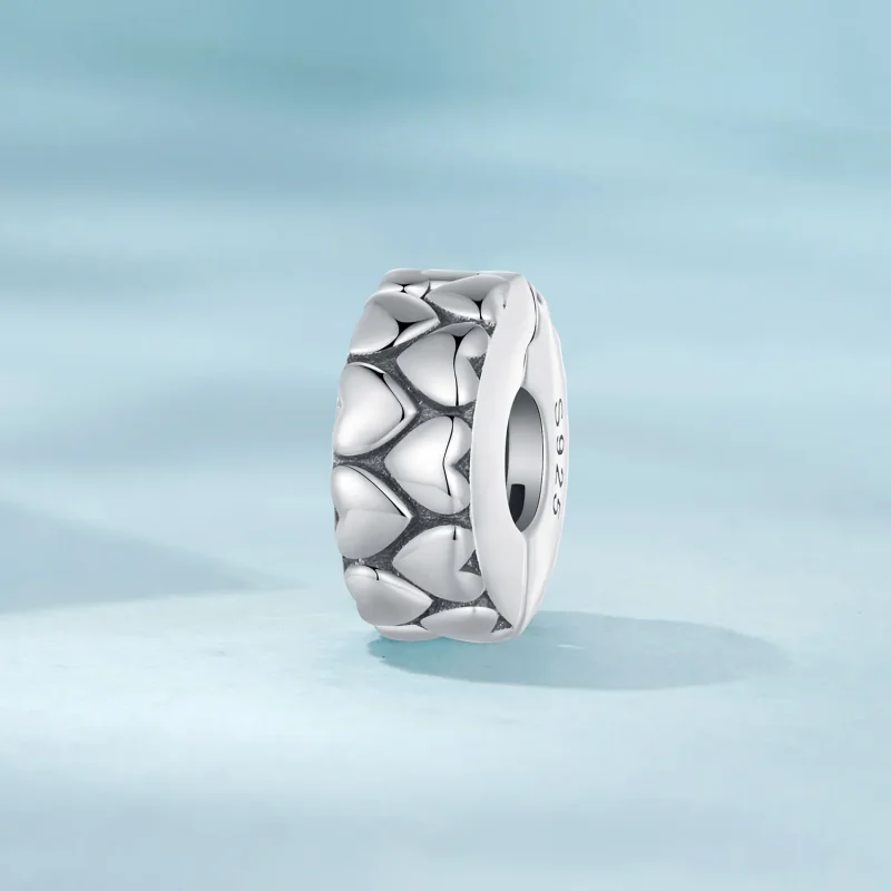 (image for) Pandora Style Double Hearts Clip - SCC2637 - View 2