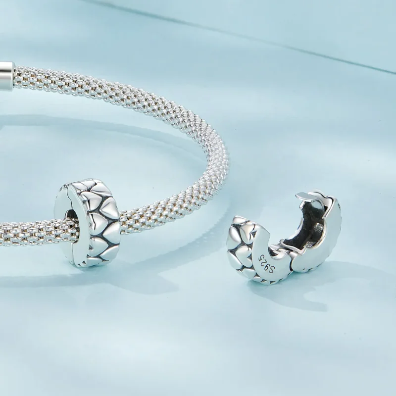 (image for) Pandora Style Double Hearts Clip - SCC2637 - View 4