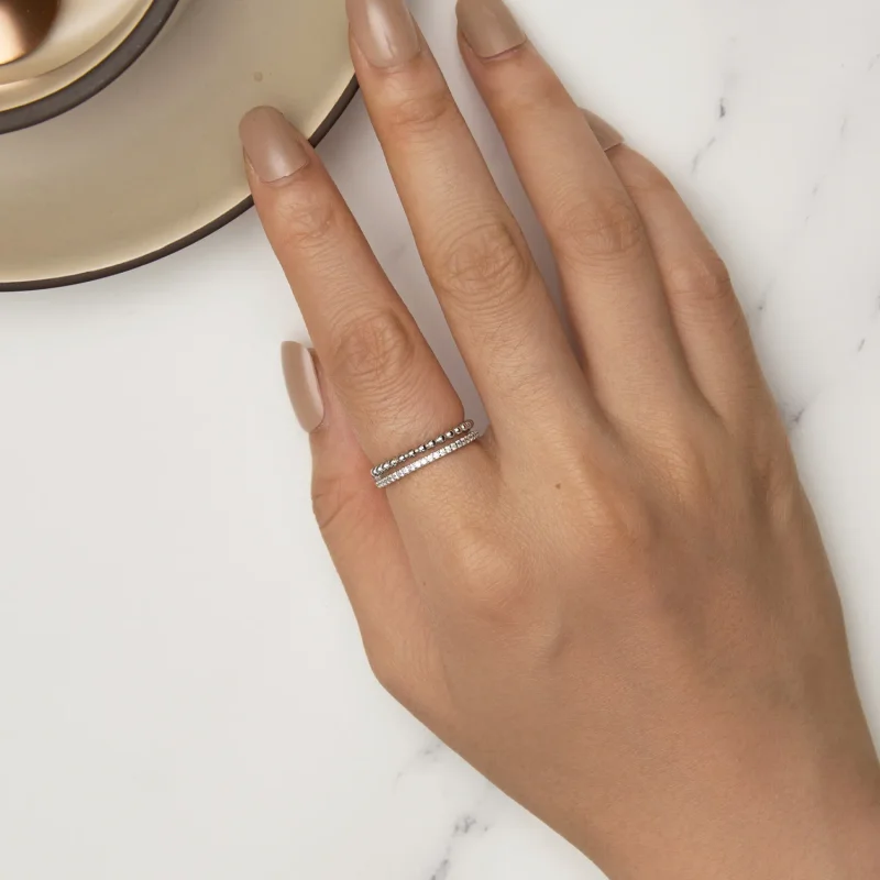 (image for) Pandora Style Double Layer Ring - BSR463 - View 5