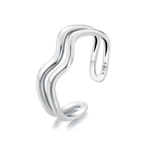 (image for) Pandora Style Double Layer Wave Ring - SCR968-E