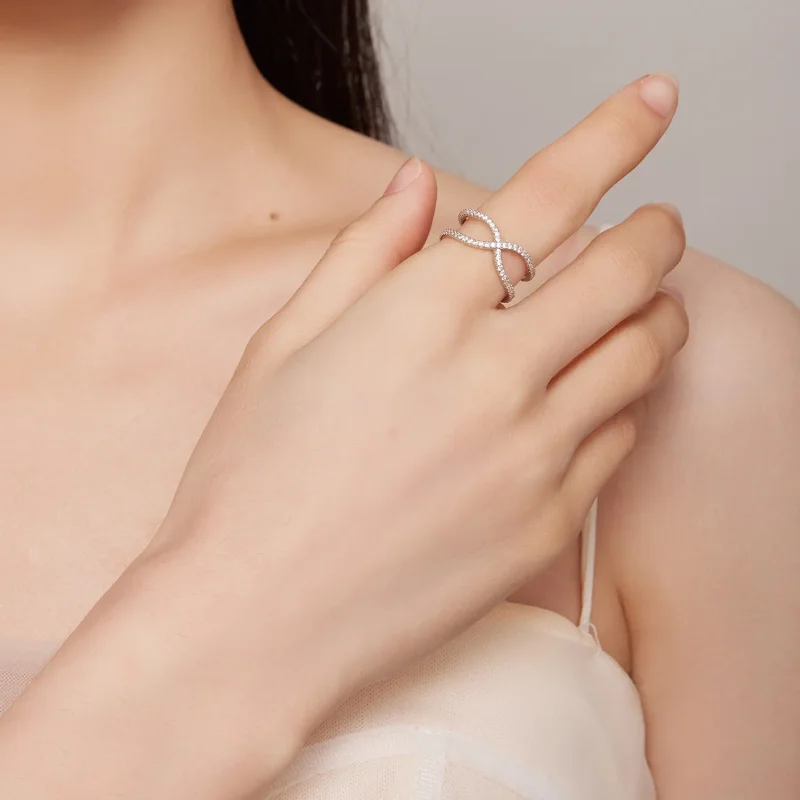 (image for) Pandora Style Double Layers Ring - BSR386 - View 4