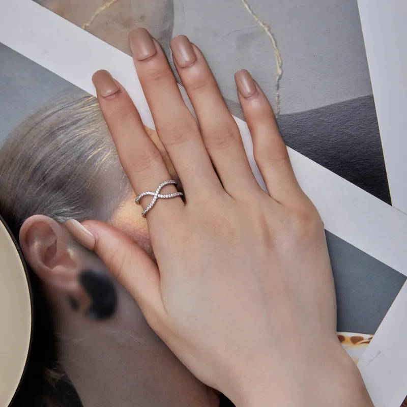 (image for) Pandora Style Double Layers Ring - BSR386 - View 5