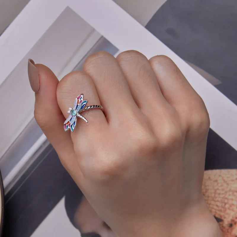 (image for) Pandora Style Dragonfly Ring - BSR385 - View 7