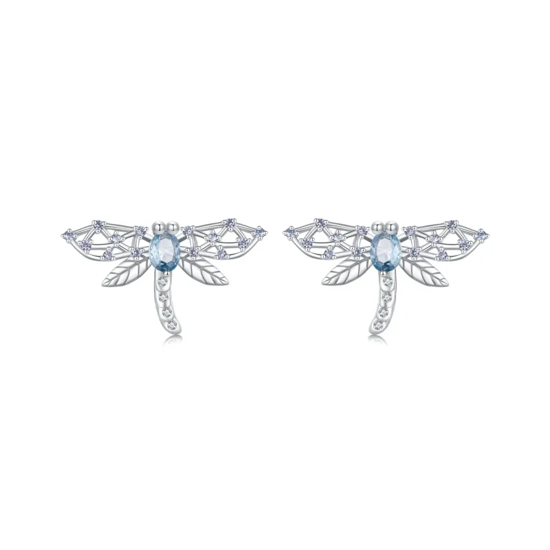 (image for) Pandora Style Dragonfly Stud Earrings - BSE874 - Product Image